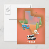Carte Postale Affiche de voyage au Texas (Devant / Derrière)