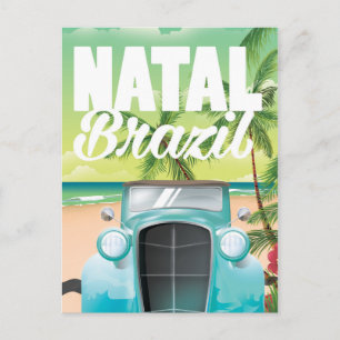 Carte Postale Affiche de voyage automobile vintage Natal Brésil