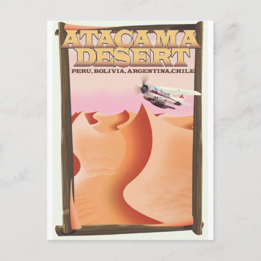 Carte Postale Affiche de voyage Aventure du désert d'Atacama. (Devant)
