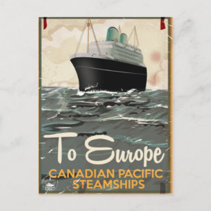 Carte Postale Affiche de voyage canadienne vintage pour l'Europe