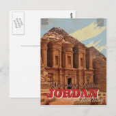 Carte Postale Affiche de voyage classique de vacances en Jordani (Devant / Derrière)
