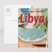 Carte Postale Affiche de voyage classique de vacances en Libye. (Devant / Derrière)