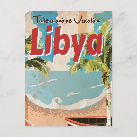 Carte Postale Affiche de voyage classique de vacances en Libye. (Devant)