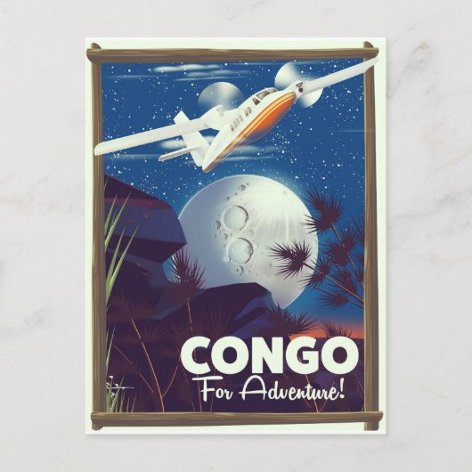 Carte Postale Affiche de voyage Congo Pour l'Aventure ! (Devant)