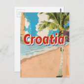 Carte Postale Affiche de voyage Croatie Vintage (Devant / Derrière)