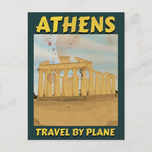 Carte Postale Affiche de voyage d'Athènes (Devant)