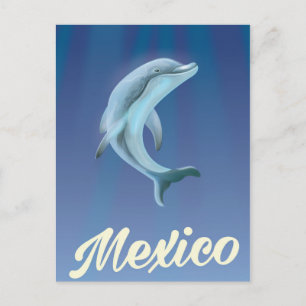 Carte Postale Affiche de voyage dauphin Mexique