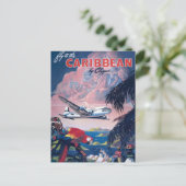 Carte Postale Affiche De Voyage D'Avion De Mer Survolant Les Car (Debout devant)