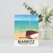 Carte Postale Affiche de voyage de Biarritz France Beach (Debout devant)