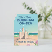 Carte Postale Affiche de voyage de château de sable de BURNHAM-O (Debout devant)
