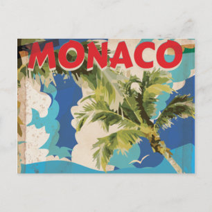 CARTE POSTALE AFFICHE DE VOYAGE DE COURSE VINTAGE MONACO