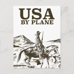 Carte Postale Affiche de voyage de cowboy USA