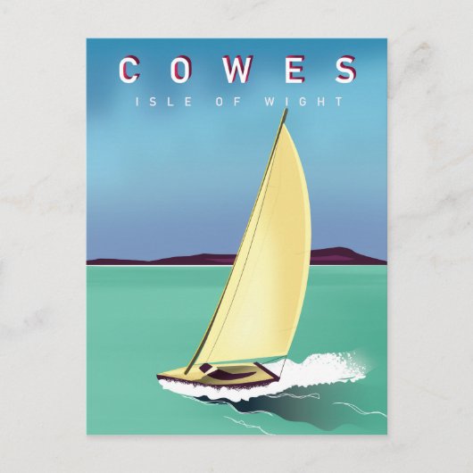 Carte Postale affiche de voyage de cowes île de wight impression (Devant)