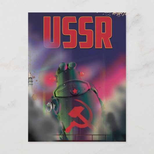 Carte Postale Affiche de voyage de dessin animé de la Russie sov (Devant)