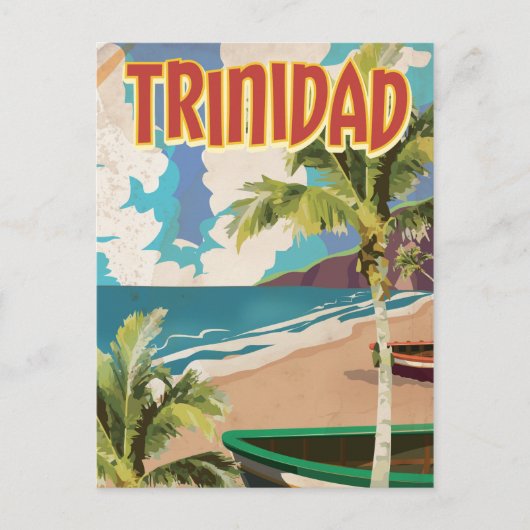 Carte Postale Affiche de voyage de dessin animé de Trinidad (Devant)