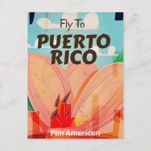 Carte Postale Affiche de voyage de fleurs vintage de Porto Rico