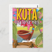 Carte Postale Affiche de voyage de Kuta Indonésie (Devant / Derrière)