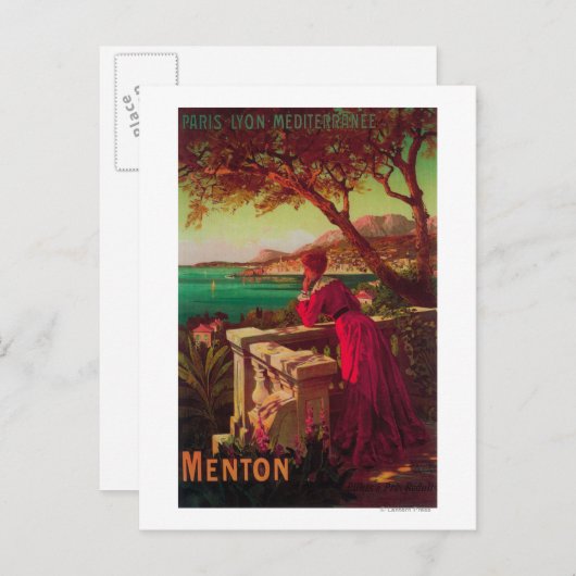 Carte Postale Affiche de voyage de la Côte d'Azur # 2 (Devant / Derrière)