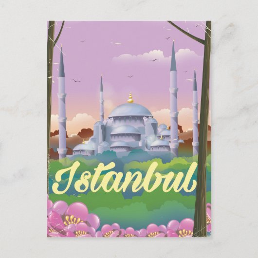 Carte Postale Affiche de voyage de la mosquée bleue d'Istanbul (Devant)