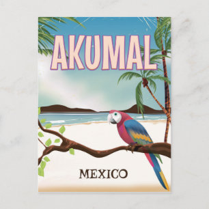Carte Postale Affiche de voyage de la plage d'Akumal au Mexique