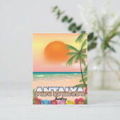 Carte Postale Affiche de voyage de la plage d'Antalya Turquie (Debout devant)