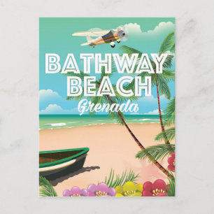 Carte Postale Affiche de voyage de la plage de Bathway à Grenade