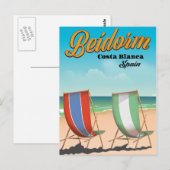 Carte Postale Affiche de voyage de la plage de Benidorm (Devant / Derrière)