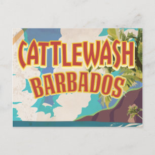 Carte Postale Affiche de voyage de la plage de Cattlewash à la B