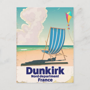 Carte Postale Affiche de voyage de la plage de Dunkerque