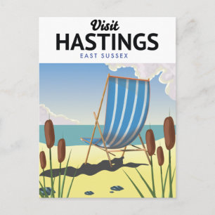 Carte Postale Affiche de voyage de la plage de Hastings East Sus