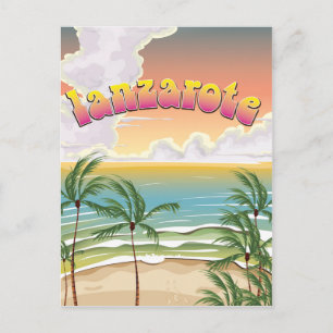 Carte Postale Affiche de voyage de la plage de Lanzarote