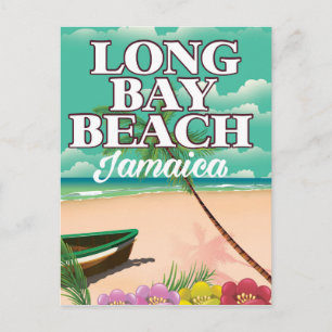 Carte Postale Affiche de voyage de la plage de Long bay Jamaïque