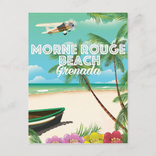 Carte Postale Affiche de voyage de la plage de Morne Rouge à Gre
