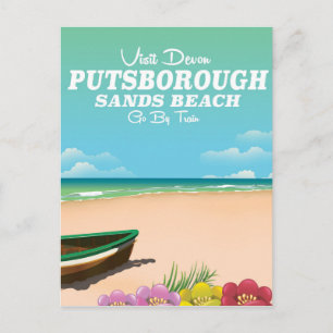 Carte Postale Affiche de voyage de la plage de Putsborough Sands