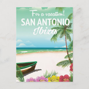 Carte Postale Affiche de voyage de la plage de San Antonio Ibiza