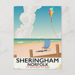 Carte Postale Affiche de voyage de la plage de Sheringham Norfol