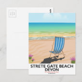 Carte Postale Affiche de voyage de la plage de Strete Gate Devon (Devant / Derrière)