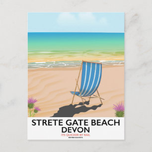 Carte Postale Affiche de voyage de la plage de Strete Gate Devon