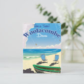 Carte Postale Affiche de voyage de la plage de Woolacombe Devon (Debout devant)