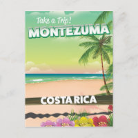 Affiche de voyage de la plage Montezuma Costa Rica