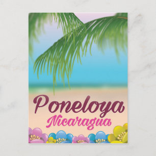 Carte Postale Affiche de voyage de la plage Poneloya Nicaragua