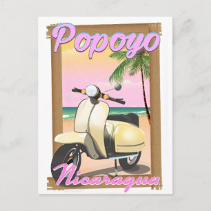 Carte Postale Affiche de voyage de la plage Popoyo Nicaragua