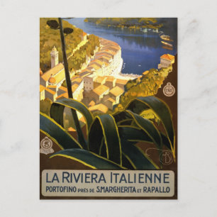 Carte Postale Affiche de voyage de la Riviera italienne Portofin