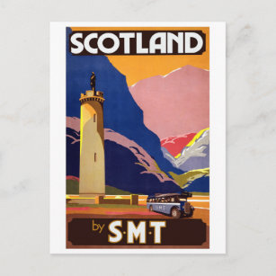 Carte Postale "Affiche de voyage de la Vintage Scotland Bus Comp