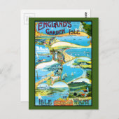 Carte Postale Affiche de voyage de l'île de Wight (Devant / Derrière)