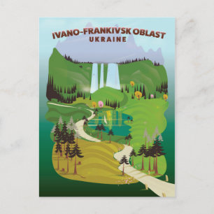 Carte Postale Affiche de voyage de l'oblast d'Ukraine d'Ivano-Fr