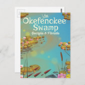 Carte Postale Affiche de voyage de Okefenokee Swamp (Devant / Derrière)