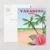 Carte Postale Affiche de voyage de plage cubaine Varadero (Devant / Derrière)