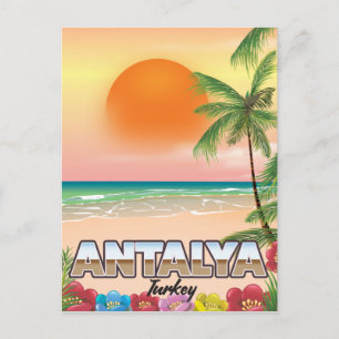 Carte Postale Affiche de voyage de plage d'Antalya Turquie