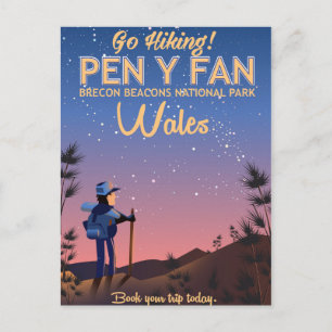 Carte Postale Affiche de voyage de randonnée au Pays de Galles P